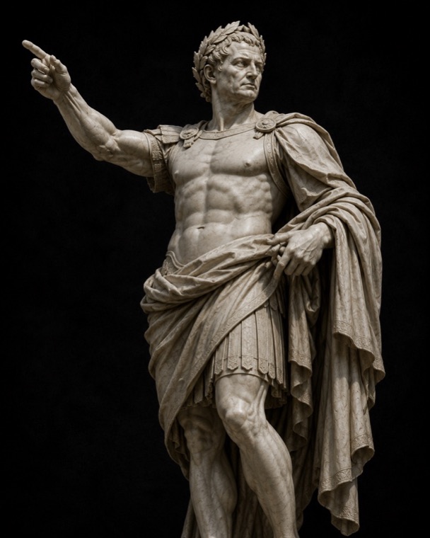 Marble statue of Julius Caesar